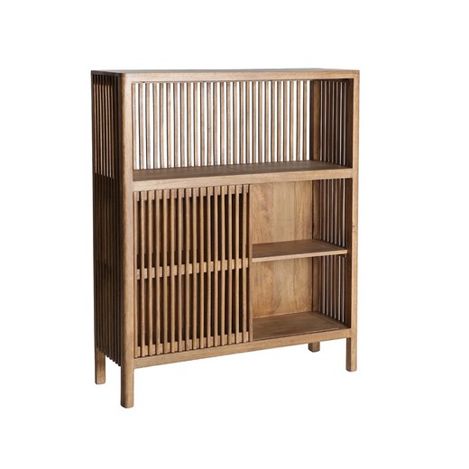 Credenza alta in legno di mango naturale, 109 x 36 x 130 cm | Trevoux