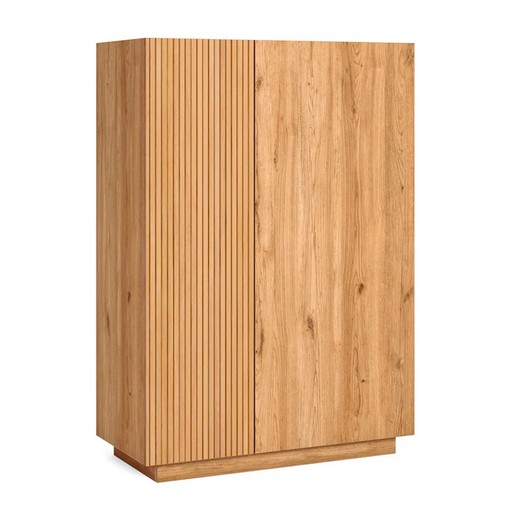 Aparador alto de madeira natural, 90,1 x 41,6 x 125,6 cm | Rayana