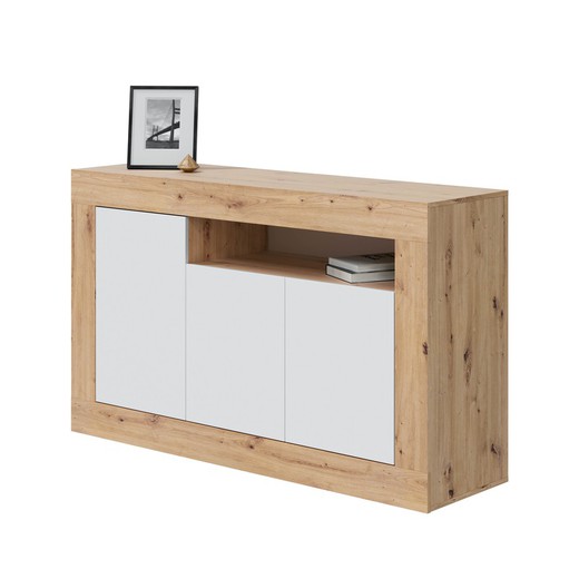 Sideboard Holz natur/weiß, 144x42x87 cm | BALTIK