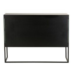 Aparador industrial de metal y vidrio negro 105x35x62 cm - referencia  Mqm-339608