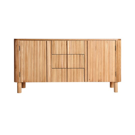 Sideboard aus Paulownia-Holz in Naturfarbe, 120 x 40 x 61 cm | Skagen