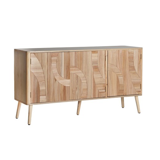 Sideboard aus Paulownia-Holz in Naturfarbe, 140 x 42 x 75 cm | Nordby