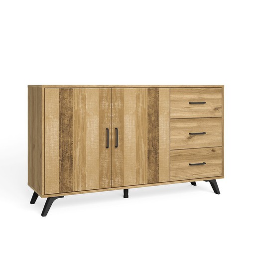 Natural wooden sideboard, 136.3 x 40 x 81 cm | Nordic
