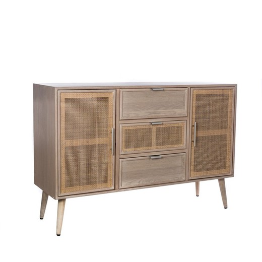 Wooden sideboard and grid 119.5 x 39 x 81 cm