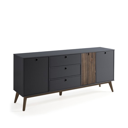 KIARA Sideboard in Anthracite Grey/Narutal Pine, 170x40x80 cm