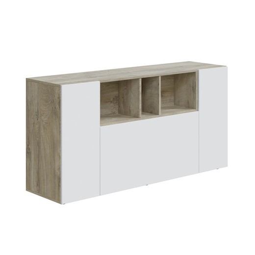 White/natural wooden sideboard, 150x41x76 cm | LOIRE