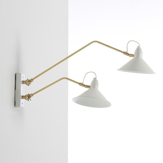 Wall Lamp 66x19x40 Metal White / Bronze
