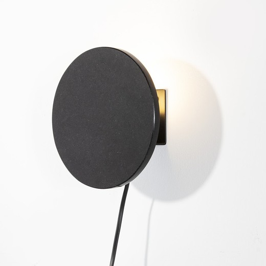 Granitowo-czarna metalowa lampa ścienna 18x8x18 cm