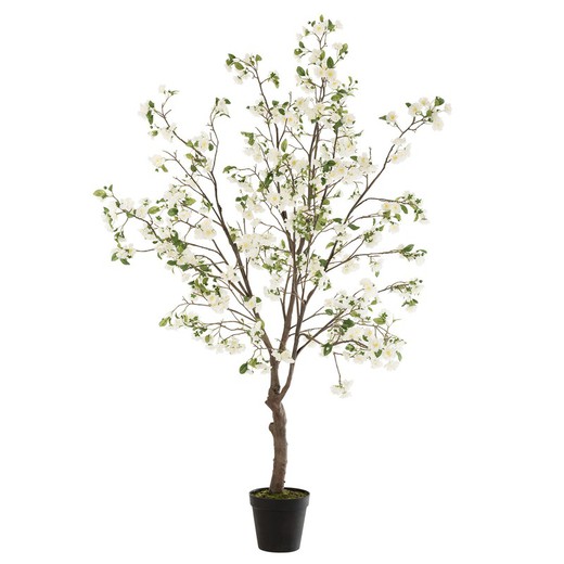 Plastikowe Drzewo Kwitnące XL Biało/Brązowe, Ø110x240cm