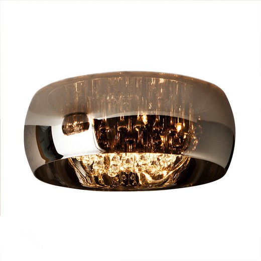 ARGOS-Lâmpada de teto transparente e cromada, 50 x 25 cm