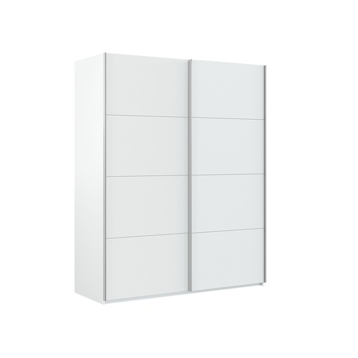 Garderobe 2 skydedøre i hvid, 150 x 60 x 200 cm