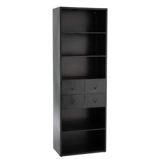 Armoire 5 étagères + 4 tiroirs en métal noir