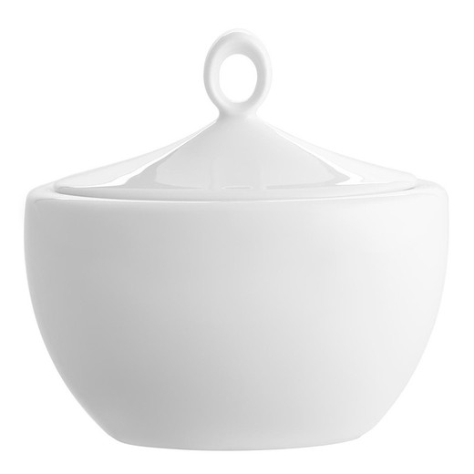 White porcelain sugar bowl, 11 x 8.1 x 10.8 cm | Broadway White