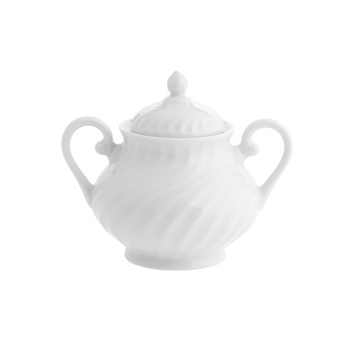 White porcelain sugar bowl, 14.5 x 10.6 x 12.3 cm | Sagres