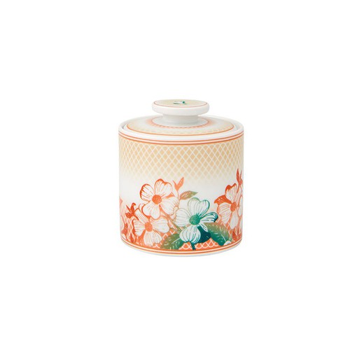 Porcelain sugar bowl in multicolor, Ø 8.6 x 9.5 cm | treasures