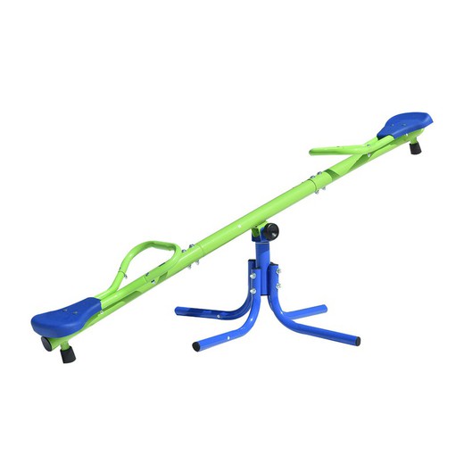 Children's metal rocker in green and blue, 151 x 33 x 56 cm | Up & down