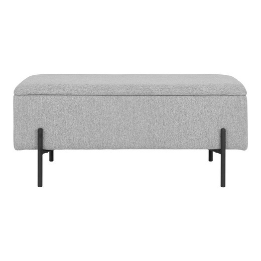 Banc avec rangement en tissu gris, 95 x 36,5 x 43 cm | Watford