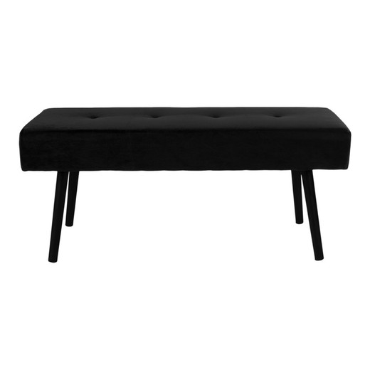 Velvet bench in black, 100 x 35 x 44 cm | Skiby