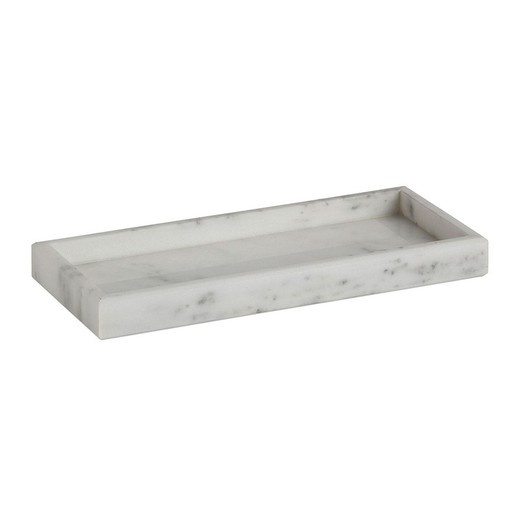 Bandeja de mármol en blanco y gris, 30 x 13 x 3 cm | Marble