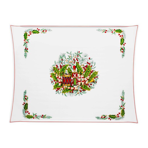 Large multicoloured porcelain tray, 39.4 x 30 x 2.9 cm | Christmas Magic