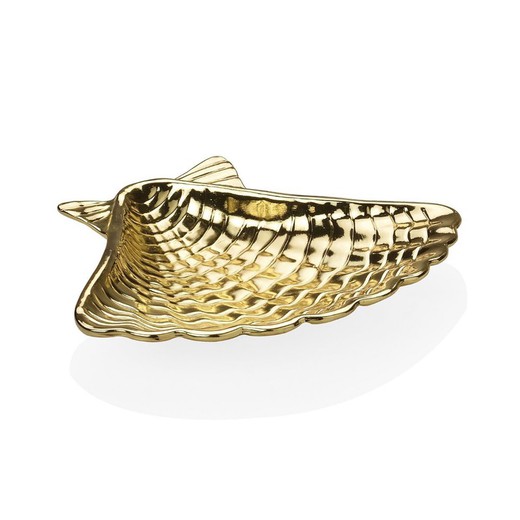Vassoio per gioielli in conchiglia d'oro, 13.5x11x2cm