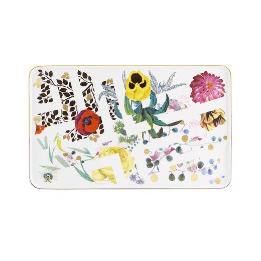 Porcelain tray L in multicolor, 41.9 x 25.2 x 1.9 cm | Spring