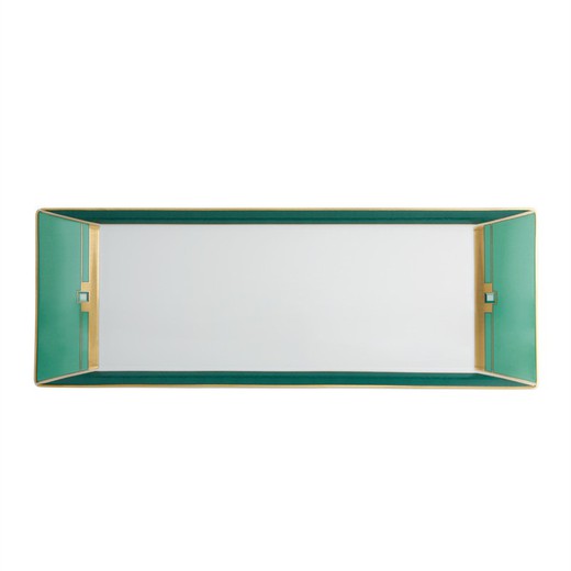Multicolored porcelain tray L, 45.3 x 16.2 x 2 cm | Emerald