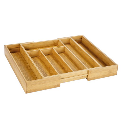 Bamboo extendable cutlery tray, 29/42 x 34 x 5 cm