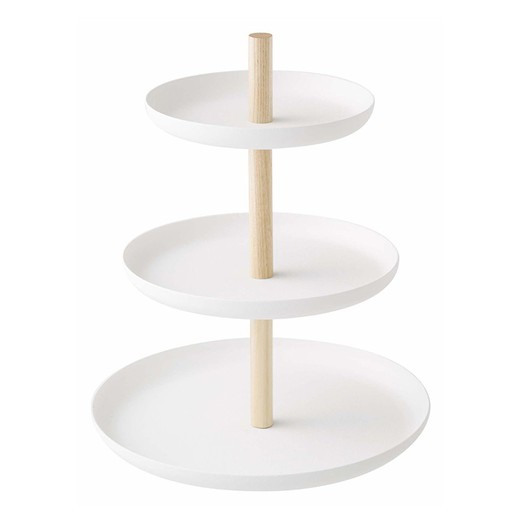 Δίσκος κέικ από χάλυβα και καθρέφτης σε λευκό και φυσικό χρώμα, Ø 20 x 24 cm | Τόσκα