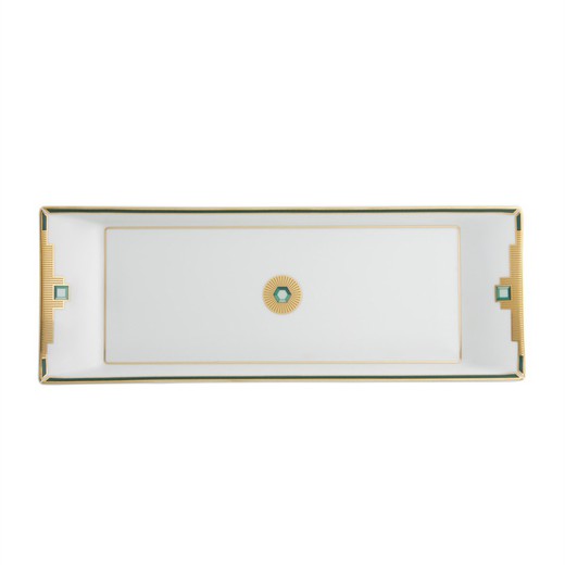Porcelain tray S in multicolor, 32.4 x 11.9 x 2 cm | Emerald