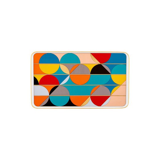 Porcelain tray S in multicolor, 34.3 x 19.9 x 1.8 cm | futurism