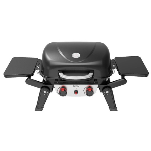 Stalen gasbarbecue in zwart, 96,8 x 47,9 x 36 cm | Erie