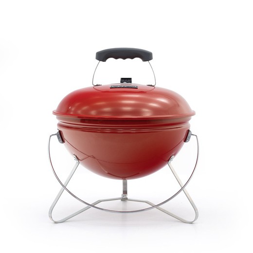 Red portable charcoal tabletop barbecue, 37x37x44 cm | Tahoe
