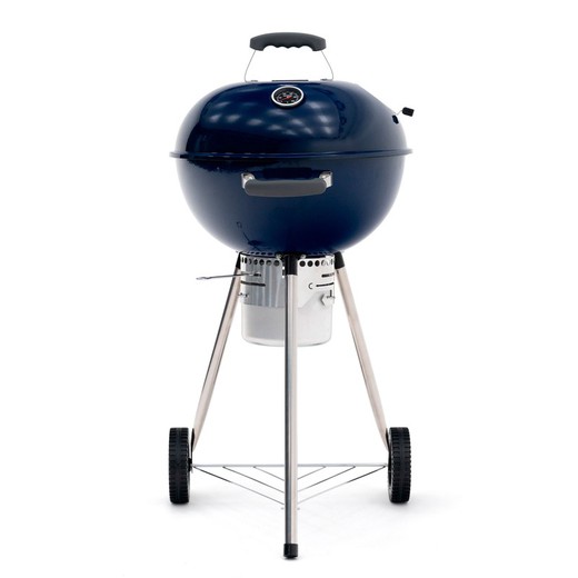 Round barbecue with lid and wheels bluec 58x47x100 cm | Yellowstone