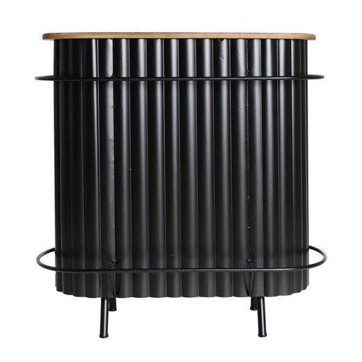 Πάγκος ράβδου σιδήρου και δρυός σε μαύρο και φυσικό χρώμα, 110 x 45 x 106 cm | Meysse