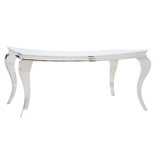 BARROQUE-sølvstål spisebord, 98x168x76 cm