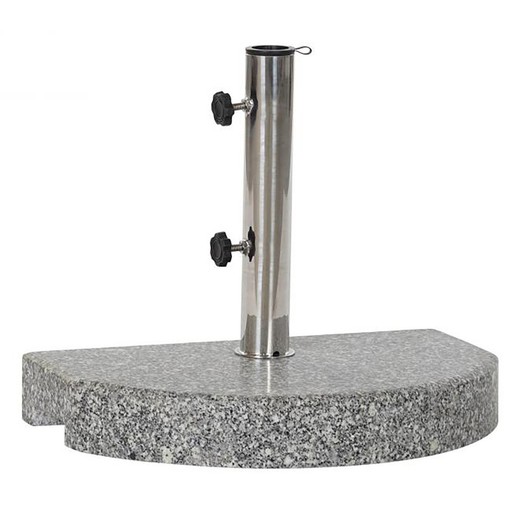 Base de guarda-sol em metal cinza e granito, 45x28x36,5cm