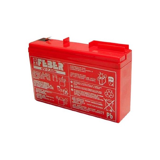 Batterie 6 V. 7,5 Ah rouge