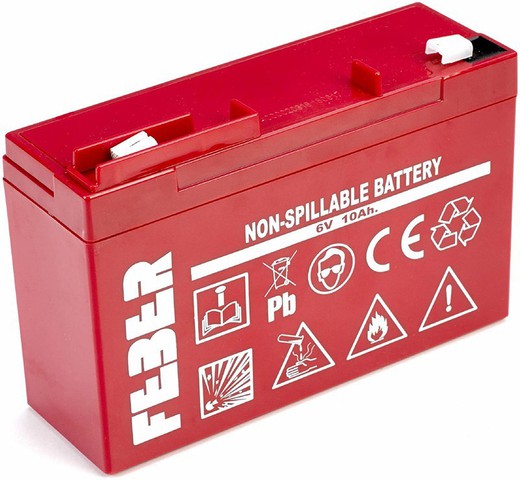 Rechargeable battery 6 v 10 AH red