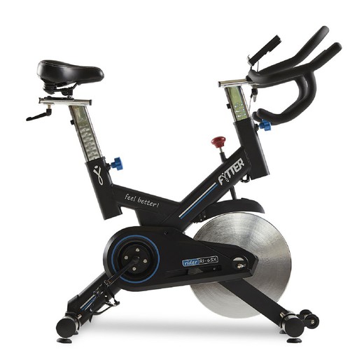 Bicicleta Ciclo Indoor con cinturón torácico, inercia 24 Kg y manillar triatlón | Rider RI-6SX