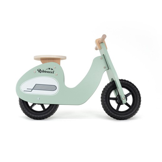 Bicicletta da corsa stile Montessori in legno color acquamarina, 73x27x50 cm | moto
