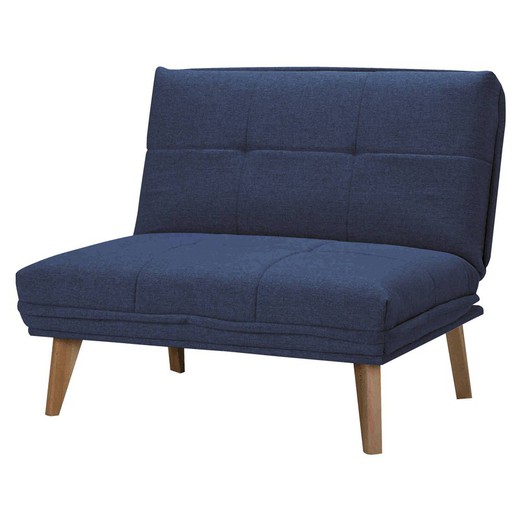 BICOL-Blauwe fauteuil met gestoffeerd bed, 95 x 86 x 81 cm
