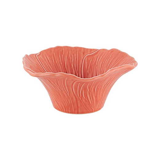 Alcea earthenware bowl in coral color, 15.5 x 15 x 6.5 cm | Maria Flor