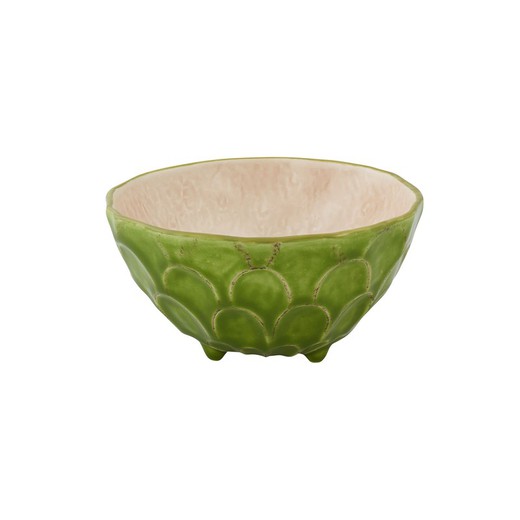 Bol en faïence Cherimoya vert et blanc, 14,2 x 13,6 x 7,5 cm | Fruits Tropicaux