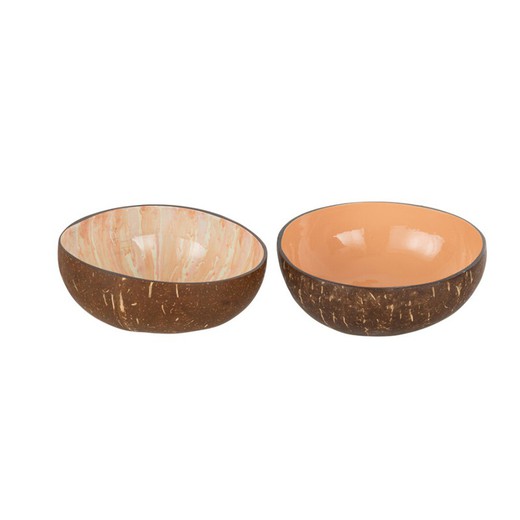 Cane bowl in orange, 13 x 13 x 6.5 cm | Coconut
