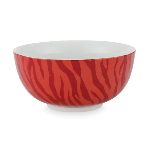 Ceramic bowl in red, 15 x 15 x 7 cm | Zebra