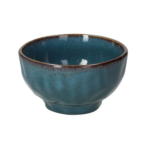 Stoneware bowl in blue, 13 x 13 x 10 cm | Nordik Pacific