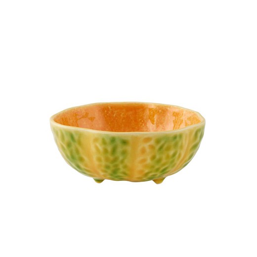 Miska ceramiczna w kolorze pomarańczowym i zielonym, Ø 13 x 5,6 cm | Dynia