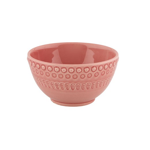 Earthenware bowl in pink, 14.5 x 14.5 x 7.6 cm | Fancy