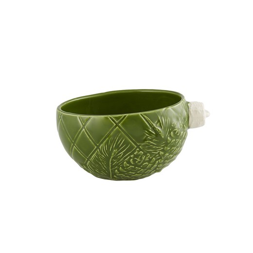 Green earthenware bowl, 15.9 x 13.9 x 8.4 cm | Christmas ornaments